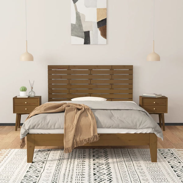 Wand Kopfteil Honigbraun 146cm Massivholz