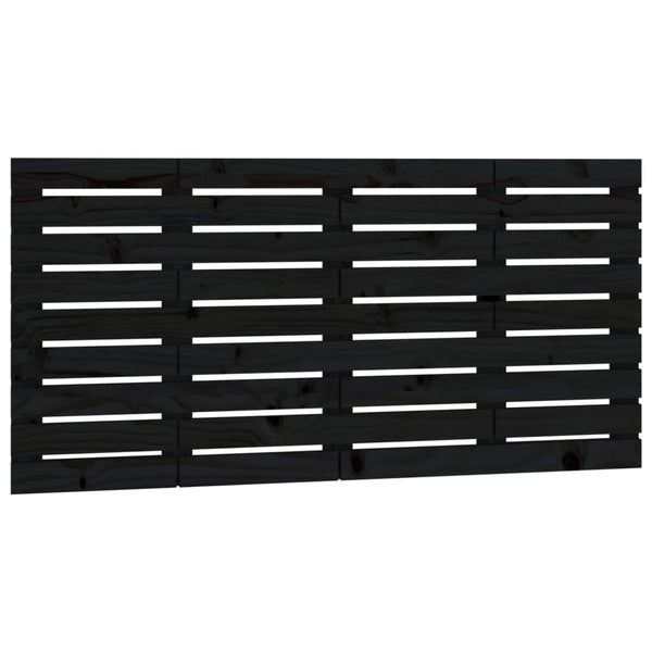 Schwarzes Wand-Kopfteil 146cm Kiefer Massivholz