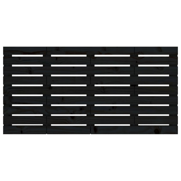 Schwarzes Wand-Kopfteil 146cm Kiefer Massivholz