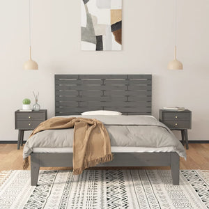 Wand Kopfteil Grau 156cm Massivholz