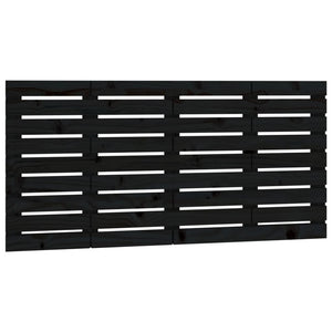 Schwarzes Wand-Kopfteil 156cm Kiefer Massivholz