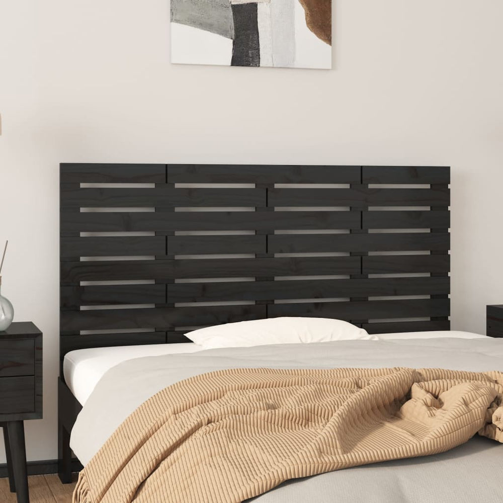 vidaXL Tête de lit murale Noir 156x3x63 cm Bois de pin massif