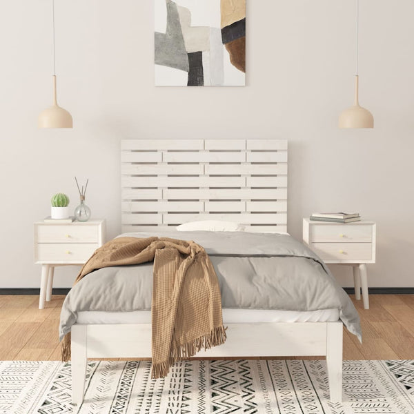 Wand Kopfteil Weiß 81cm Kiefer Massivholz