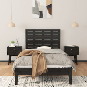 vidaXL Tête de lit murale Noir 81x3x63 cm Bois de pin massif
