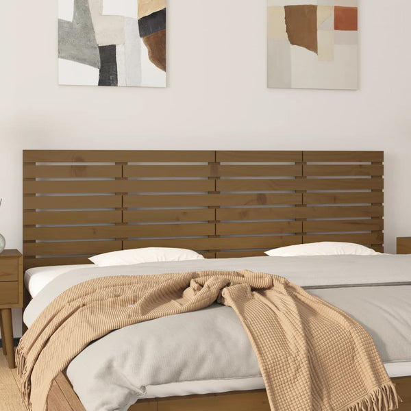 Wand Kopfteil Honigbraun 166cm Massivholz