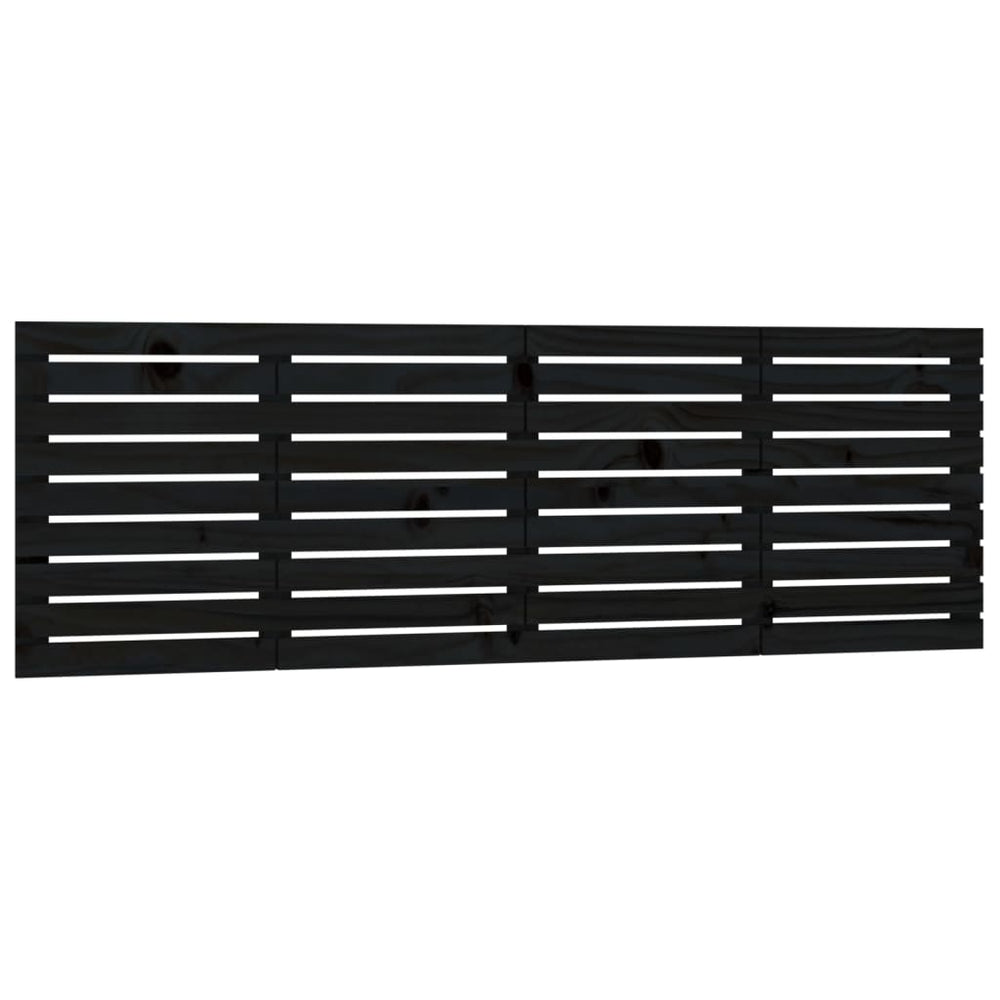 vidaXL Tête de lit murale Noir 166x3x63 cm Bois de pin massif