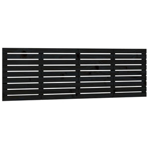 Wand Kopfteil Schwarz 166cm Massivholz