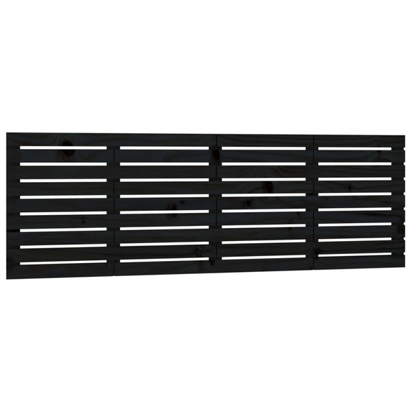 Wand Kopfteil Schwarz 166cm Massivholz