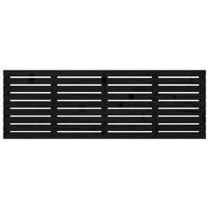 Wand Kopfteil Schwarz 166cm Massivholz