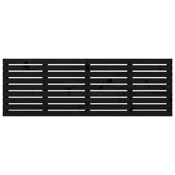 Wand Kopfteil Schwarz 166cm Massivholz