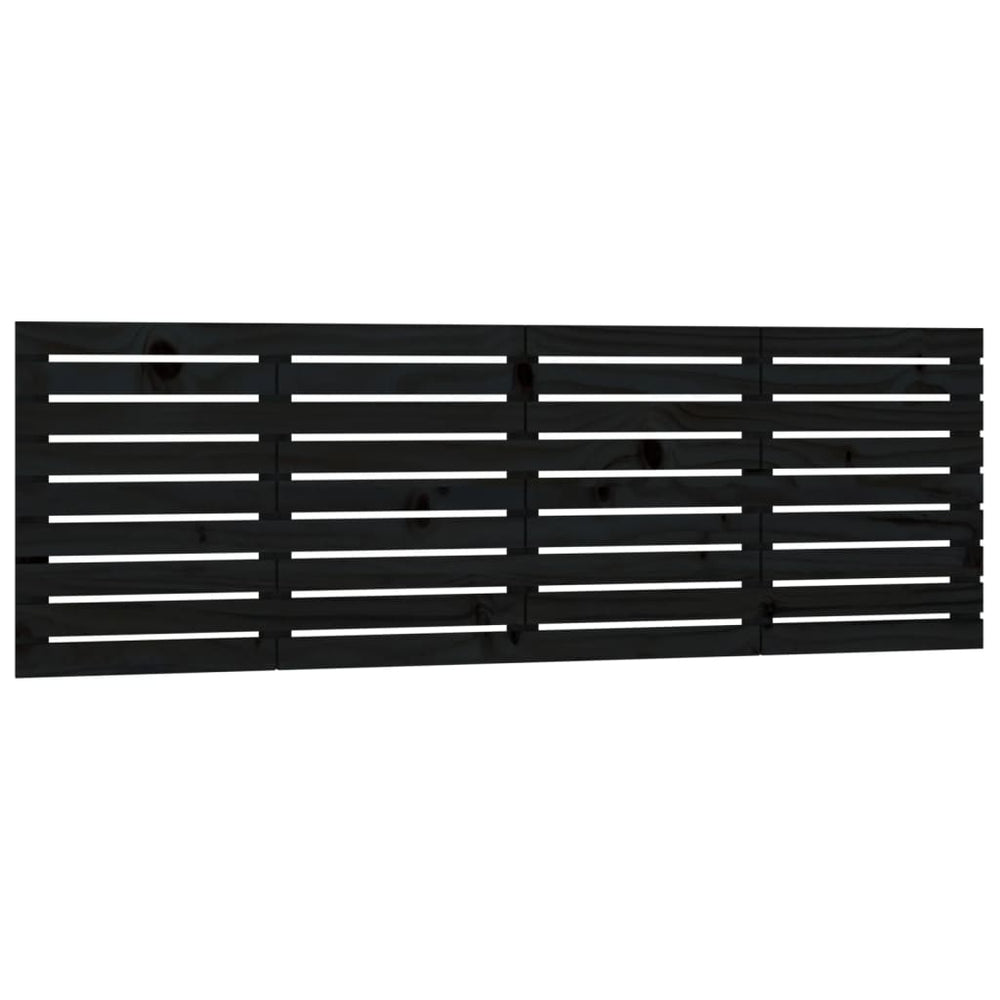 vidaXL Tête de lit murale Noir 186x3x63 cm Bois de pin massif