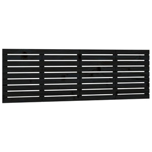 Schwarzes Wand-Kopfteil 186 cm Kiefer Massivholz