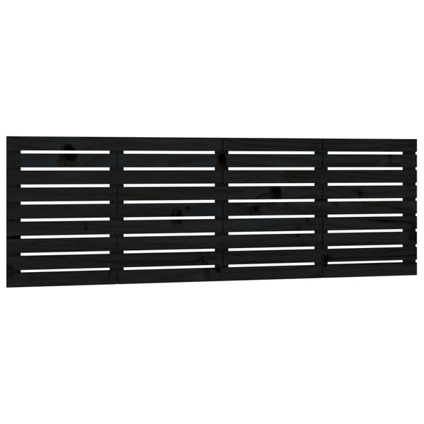 Schwarzes Wand-Kopfteil 186 cm Kiefer Massivholz