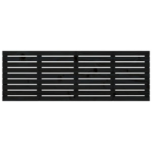 Schwarzes Wand-Kopfteil 186 cm Kiefer Massivholz