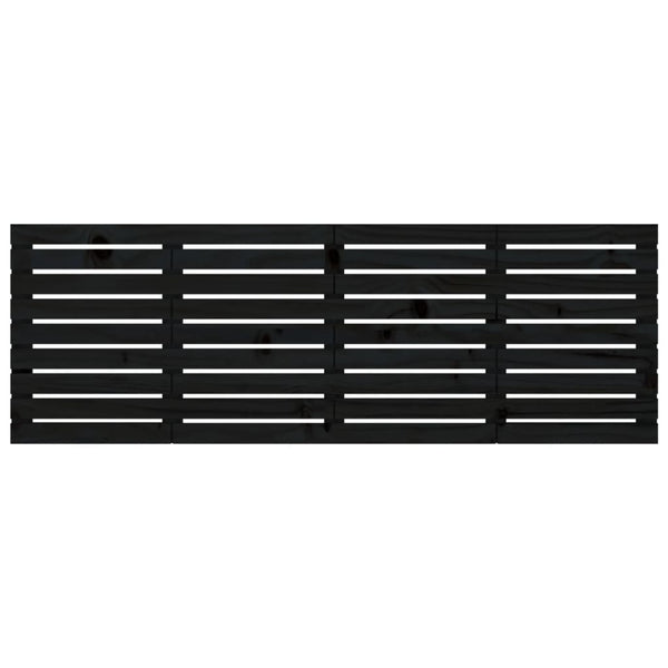 Schwarzes Wand-Kopfteil 186 cm Kiefer Massivholz