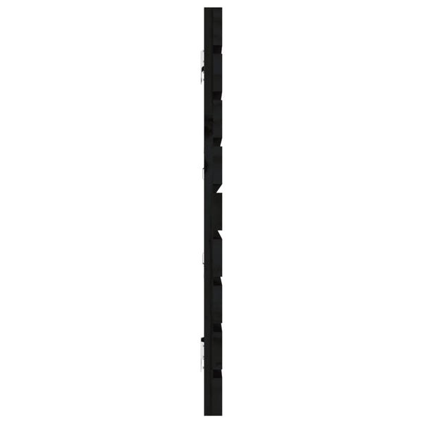 Schwarzes Wand-Kopfteil 186 cm Kiefer Massivholz