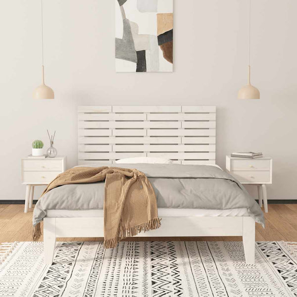 vidaXL Tête de lit murale Blanc 141x3x63 cm Bois de pin massif