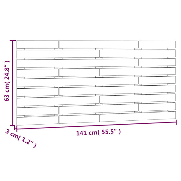 vidaXL Tête de lit murale Blanc 141x3x63 cm Bois de pin massif