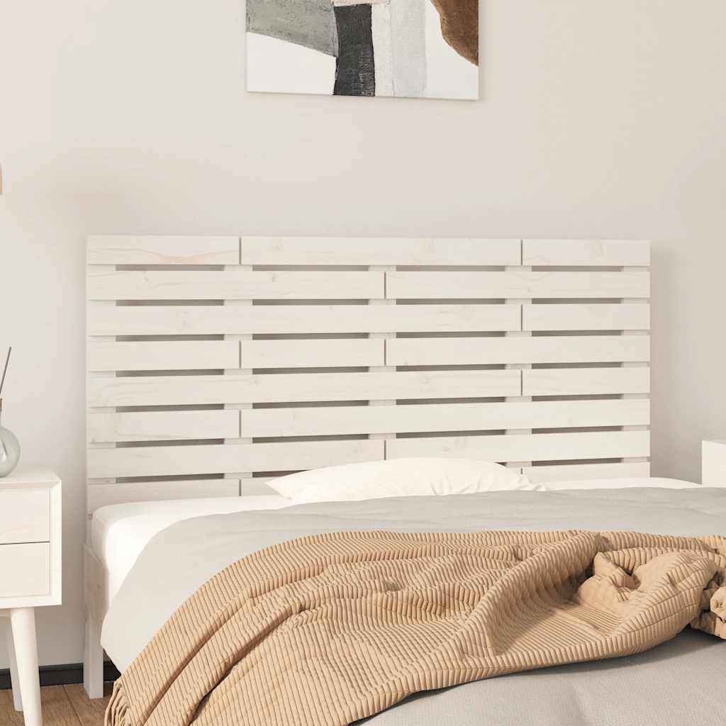 vidaXL Tête de lit murale Blanc 141x3x63 cm Bois de pin massif