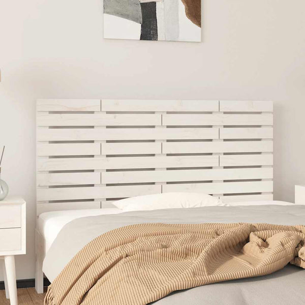 vidaXL Tête de lit murale Blanc 141x3x63 cm Bois de pin massif