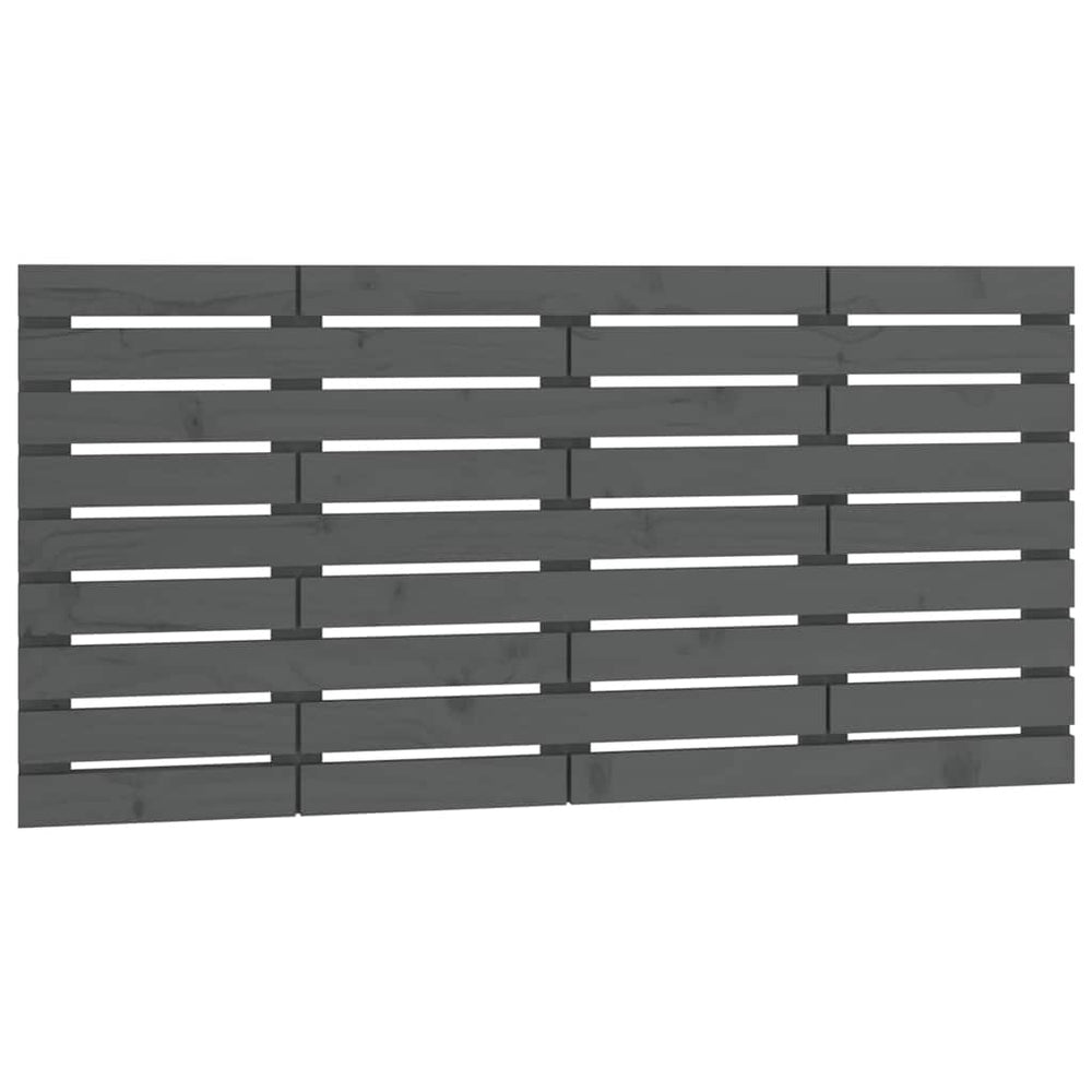 vidaXL Tête de lit murale Gris 141x3x63 cm Bois de pin massif
