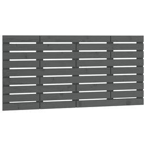 Wand Kopfteil Grau 141cm Massivholz