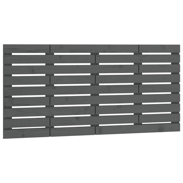 Wand Kopfteil Grau 141cm Massivholz