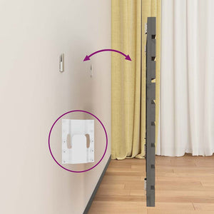 Wand Kopfteil Grau 141cm Massivholz