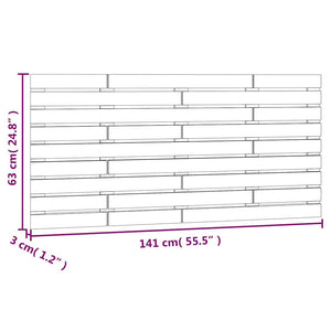 Wand Kopfteil Grau 141cm Massivholz