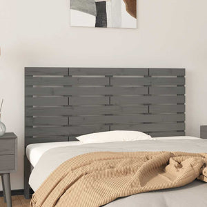 Wand Kopfteil Grau 141cm Massivholz
