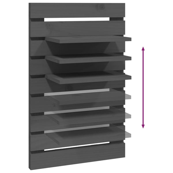 Wand-Nachttische Grau Kiefer Massivholz, 2er-Set