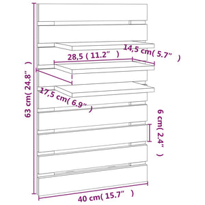 Wand-Nachttische Grau Kiefer Massivholz, 2er-Set