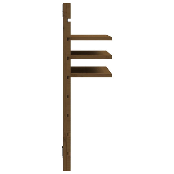 2er-Set Wand-Nachttische Kiefer massiv Honigbraun