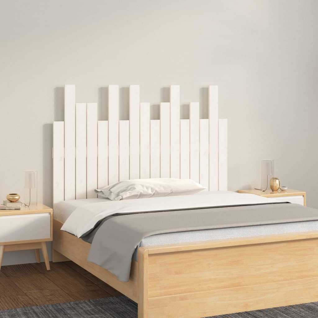 vidaXL Tête de lit murale Blanc 108x3x80 cm Bois de pin massif