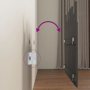 Wand Kopfteil Grau 108cm Kiefer Massivholz