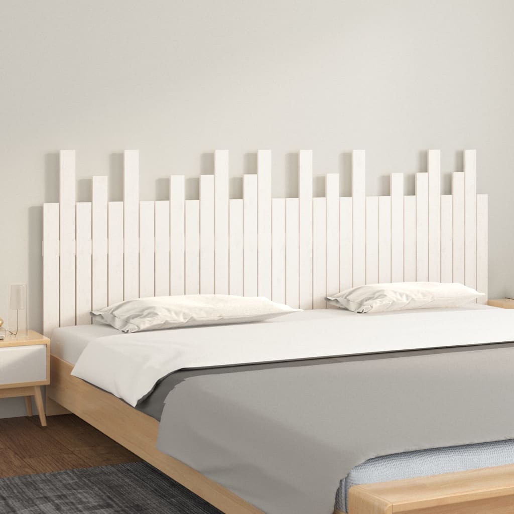 Wand Kopfteil Weiß 204cm Kiefer Massivholz