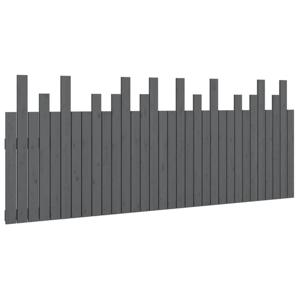 vidaXL Tête de lit murale Gris 204x3x80 cm Bois de pin massif