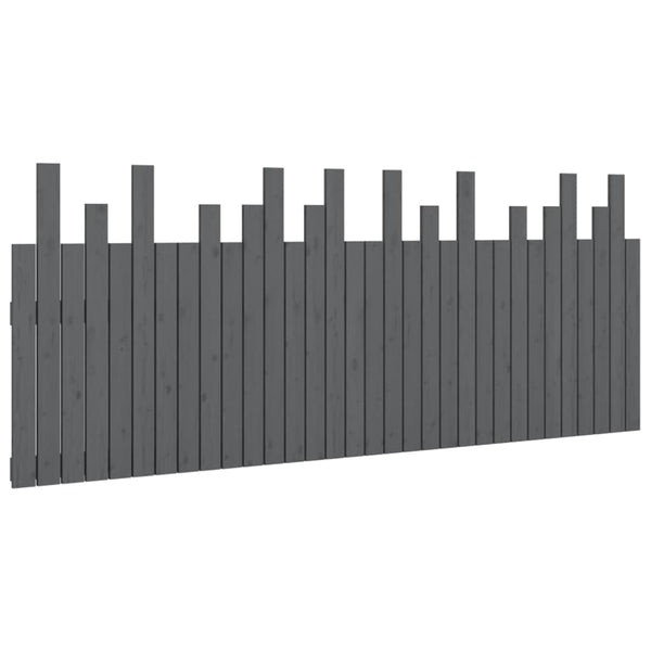 Wand Kopfteil Grau 204 cm Kiefer Massivholz