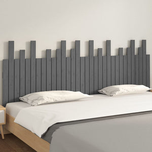 Wand Kopfteil Grau 204 cm Kiefer Massivholz