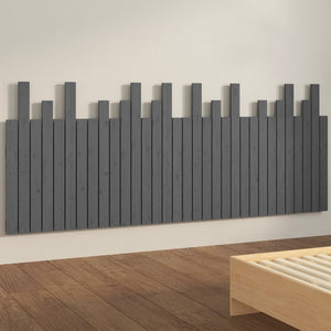Wand Kopfteil Grau 204 cm Kiefer Massivholz
