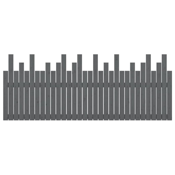Wand Kopfteil Grau 204 cm Kiefer Massivholz