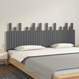 Wand Kopfteil Grau 204 cm Kiefer Massivholz