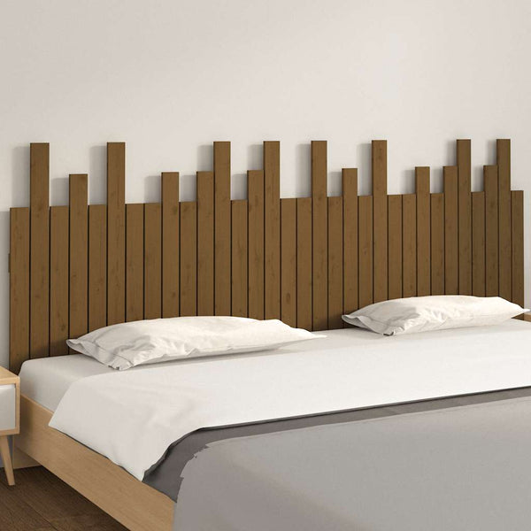 Wand Kopfteil Honigbraun 204cm Massivholz