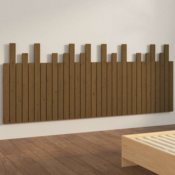 Wand Kopfteil Honigbraun 204cm Massivholz