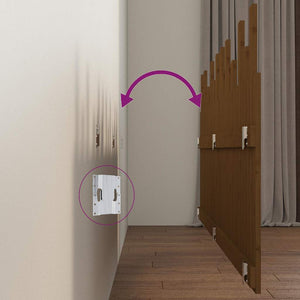 Wand Kopfteil Honigbraun 204cm Massivholz