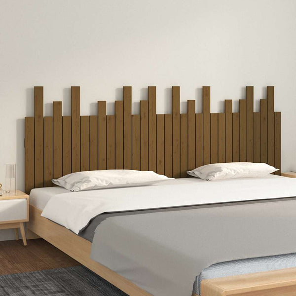 Wand Kopfteil Honigbraun 204cm Massivholz