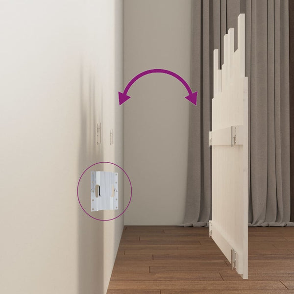 vidaXL Tête de lit murale Blanc 95,5x3x80 cm Bois de pin massif