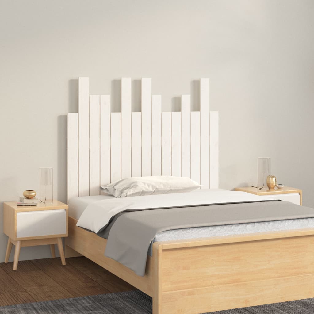 vidaXL Tête de lit murale Blanc 95,5x3x80 cm Bois de pin massif