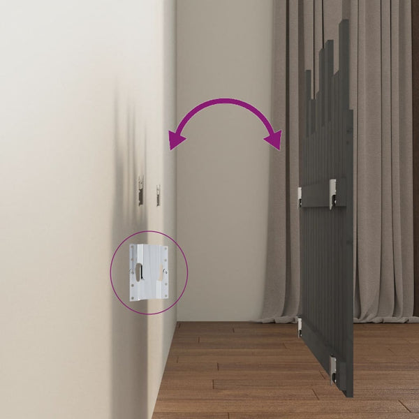 Graues Wand-Kopfteil 95,5cm Kiefer Massivholz