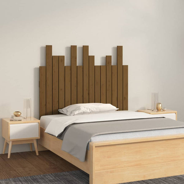Wand Kopfteil Honigbraun Kiefer Massivholz 95,5cm